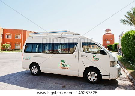 Hurghada, Egypt -20 August 2016: El Nakhil Limousine Car Bus At Luxury Resort Caribbean World Soma B