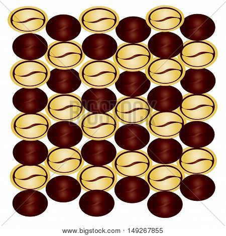 Background of the coffee beans  golden coffee beans chocolate coffee beans