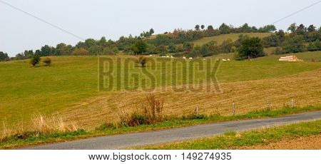 mountain landscape in sudeteland  Jeseníky foothills czech republic europe