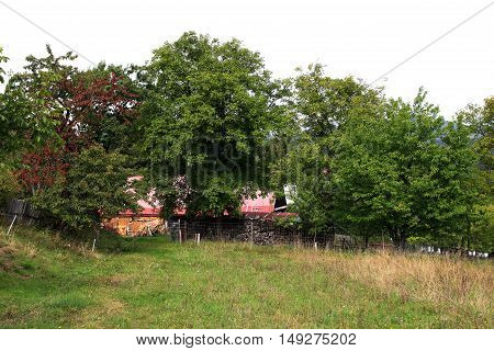 mountain landscape in sudeteland  Jeseníky foothills czech republic europe