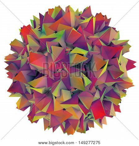 Low-polygonal model of virus. Hepatitis B virus. 3D illustration