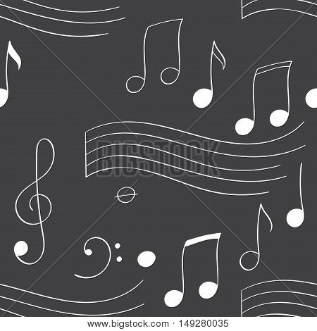 Seamless pattern with music notes vector illustration