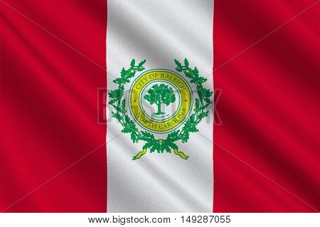 Flag of Raleigh is the capital of the state of North Carolina United States. 3D illustration