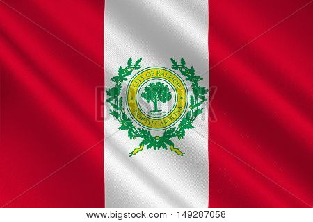 Flag of Raleigh is the capital of the state of North Carolina United States. 3D illustration
