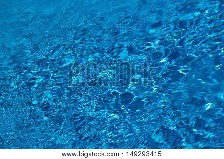 bright blue or turquoise color water background of swimming pool or sea and ocean beach glare with nobody