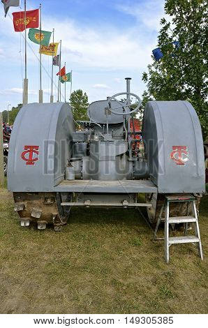 ROLLAG, MINNESOTA, Sept 1. 2016: A Twin City old tractor is displayed at the West Central Steam Threshers Reunion in Rollag, MN attended by 1000's held annually on Labor Day weekend.