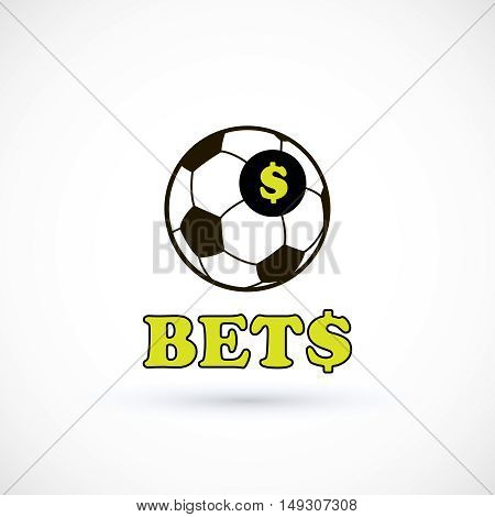 Sport betting ball soccer logo. Vector Illustration Isolated On White Background