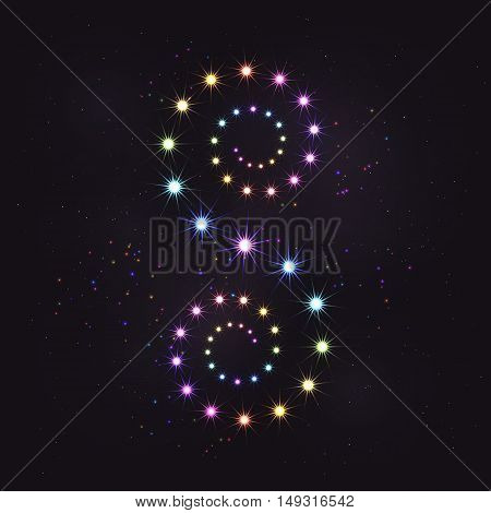 Rainbow colorful star curl spiral decoration element
