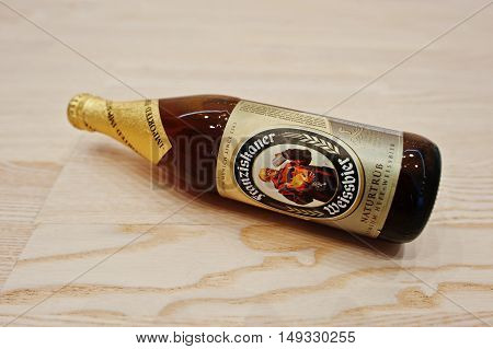 Kyiv, Ukraine -29 August 2016: Franziskaner Weissbier