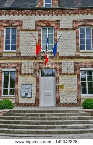 Saint Wandrille Rancon France - june 22 2016 : the city hall