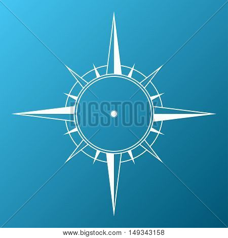 Simple compass icon on a blue background
