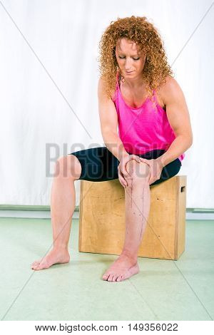 Adult Woman Rehabilitating Injured Leg