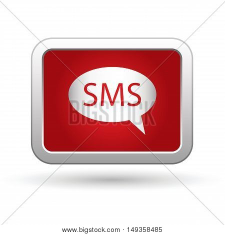 Sms icon on the button. Vector illustration
