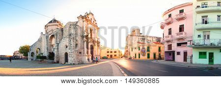 HAVANA, CUBA - FEB 28, 2012: Panoramic view of Havana cityscape with Saint Francis of Paula church on the left, built around 1667 and fully restored on the year 2000.