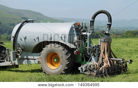 An Agricultural Farm Slurry Tanker with Shallow Injector.