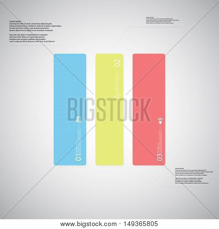 Rectangle Illustration Template Consists Of Three Color Parts On Light Background