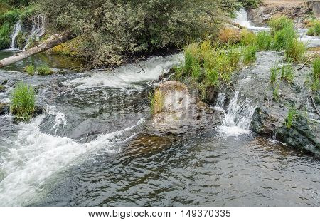A view of a section of Tumwater Falls in Tumwater Washington.