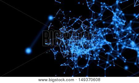 Futuristic virtual technology background, Fiber virtual optic cables, fibre connection, telecomunications concept, digitally generated image.