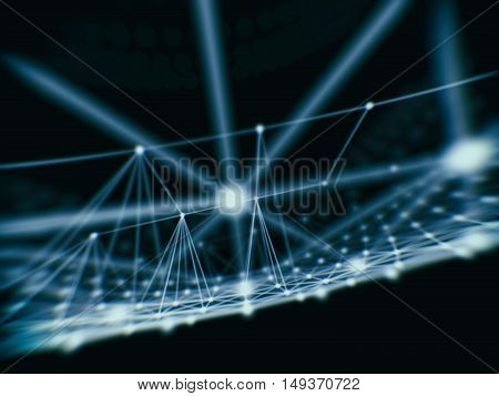 Futuristic virtual technology background, Fiber virtual optic cables, fibre connection, telecomunications concept, digitally generated image.