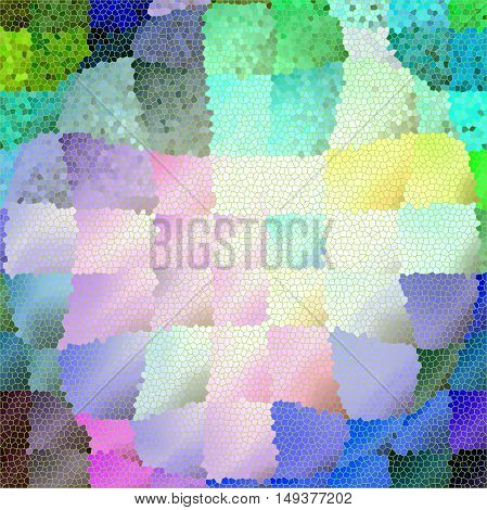 Abstract coloring background of the abstract background with visual lighting, pinch,mosaic,spherize and stained glass effects.Good for your project design