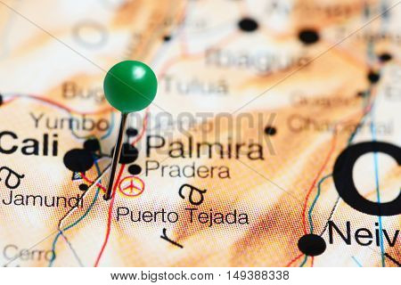 Puerto Tejada pinned on a map of Colombia
