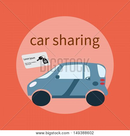 Web banner design for car sharing site or advertisement. Vector background of car sharing services