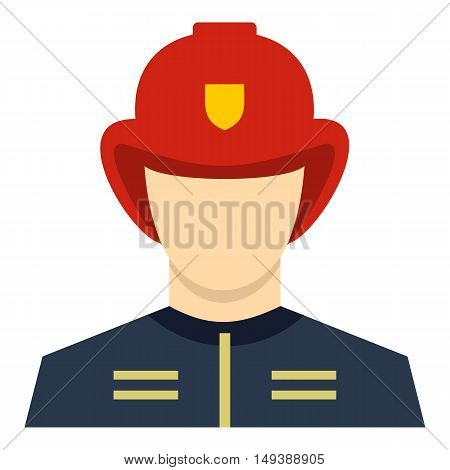 Fireman icon in flat style isolated on white background. People symbol vector illustration