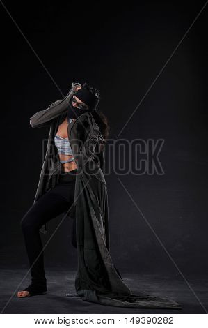 warrior figher women dressed different style in studio