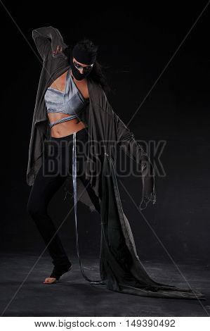 warrior figher women dressed different style in studio