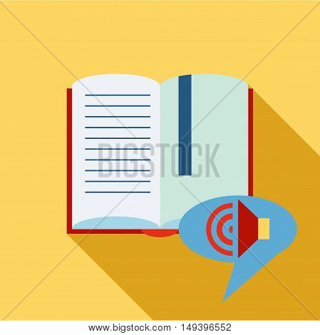 Audio translation icon in flat style isolated with long shadow vector illustration