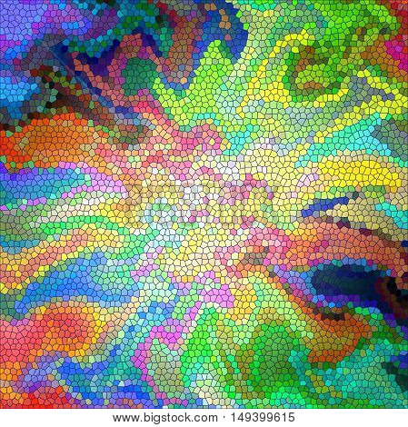 Abstract coloring background of the abstract background with visual lighting, pinch,wave, mosaic,spherize and stained glass effects.Good for your project design