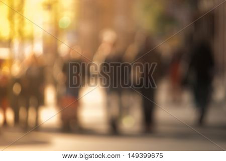 City commuters at sunset. Blurred background image for business, modile apps, and other uses.