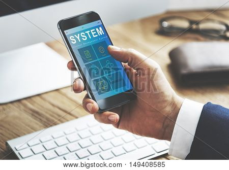 System Content Management SEO Application Graphic Concept