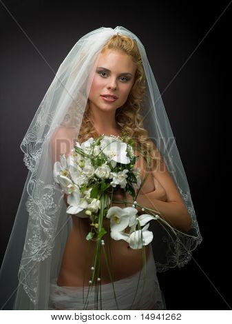 Woman In A Veil Bride