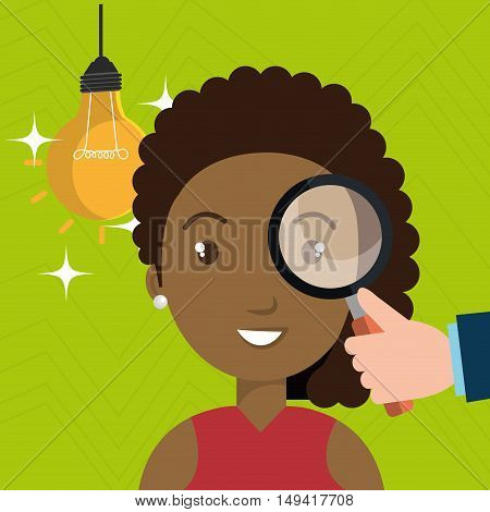 woman search idea think vcector illustration eps 10