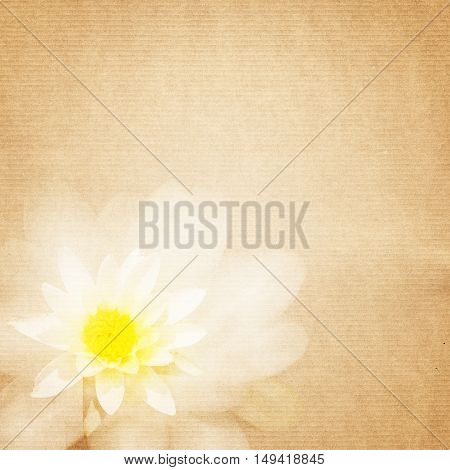 Textured Old Paper Background With Flower