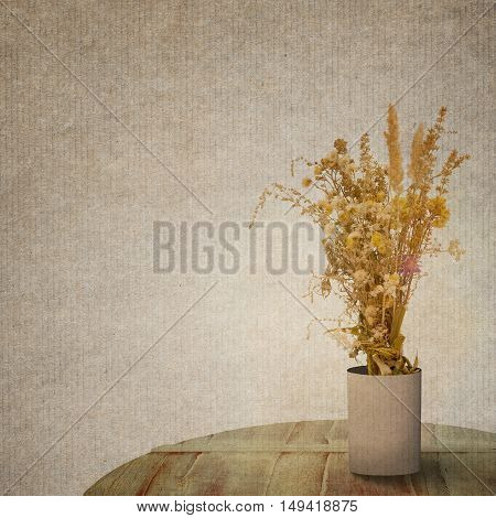 Textured Old Paper Background With Flower