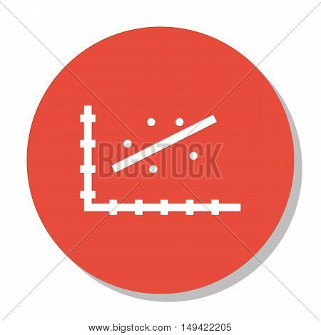Vector Illustration Of Statistics Icon On Scatter Chart Graph In Trendy Flat Style. Statistics Isola