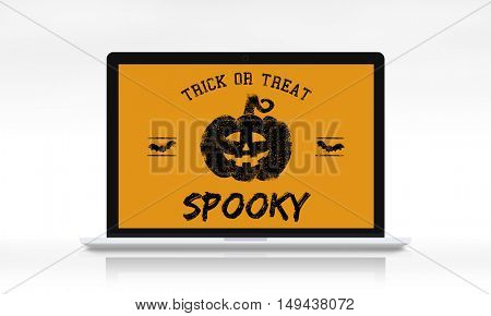 Halloween Bat Pumpkin Lantern Scary Graphic Concept