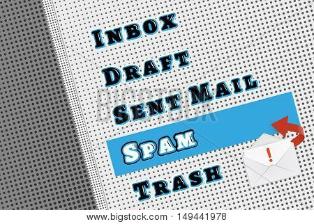 Comic Mail Box Menu With Spam Filter