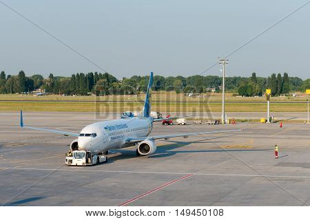 Ukraine International Airlines Airplane In An Airport