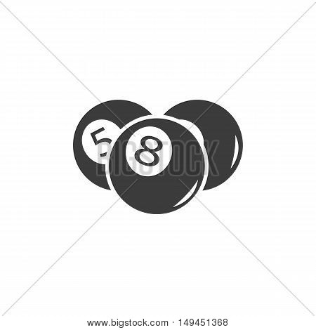 Billiards ball icon. Billiards ball Vector isolated on white background. Flat vector illustration in black. EPS 10