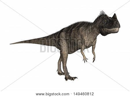 3D Rendering Dinosaur Ceratosaurus On White
