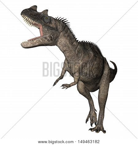 3D Rendering Dinosaur Ceratosaurus On White