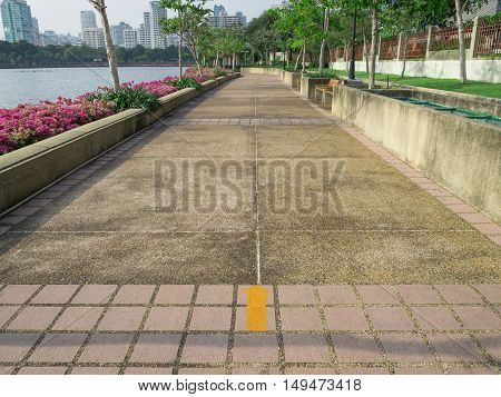 Run path at the park in Bangkok for jogging