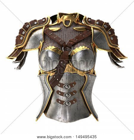 woman armor 3d illustration isolated on background