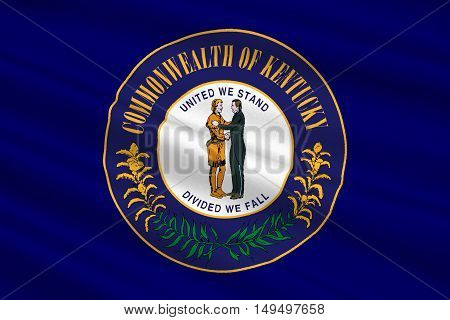 Flag of Kentucky state in United States. 3D illustration
