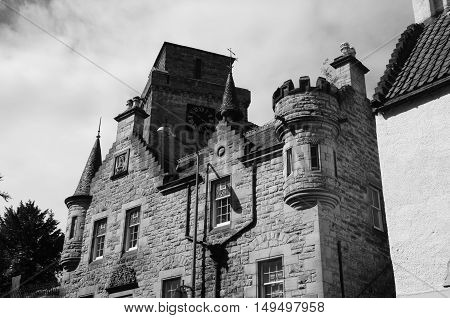 A view of the old buildings and church tower in Kirkcaldy