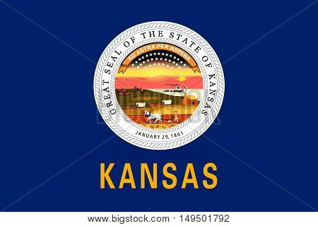 Flag of Kansas is a state in United States