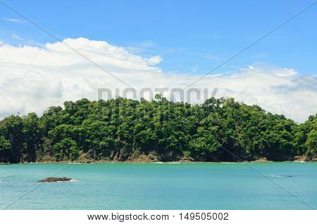 Ocean and forest cliff at Manuel Antonio Costa Rica